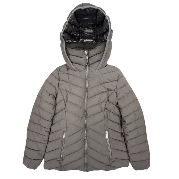 Dkny Jackets & Blazers - DKNY Jacket Women's Medium Black Hooded Full Double Zip Bib Front Water Resist